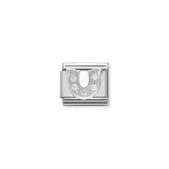 Nomination – Composable CL SYMBOLS steel , Cubic zirconia and 925 sterling silver Horseshoe