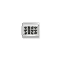 Nomination – Composable CL PAVE in stainless steel, Cubic zirconia and 925 sterling silver Black CZ
