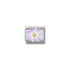 Nomination – Composable CL SIMBOLS stainless steel, enamel, Cub. Zirc and 925 sterling silver PURPLE flower