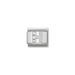 Nomination – Composable Classic ALPHABETH stainless steel, Cub. zirc and 925 sterling silver H