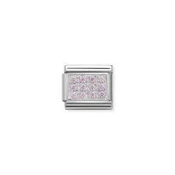 Nomination – Composable CL PAVE in stainless steel, Cubic zirconia and 925 sterling silver Pink CZ