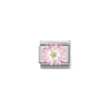 Nomination – Composable CL SIMBOLS stainless steel, enamel, Cub. Zirc and 925 sterling silver ROSE flower