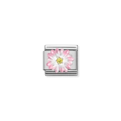 Nomination – Composable CL SIMBOLS stainless steel, enamel, Cub. Zirc and 925 sterling silver ROSE flower