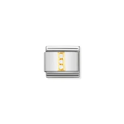 Nomination – COMPOSABLE Classic LETTERS in stainless steel with 18k gold and Cubic Zirconia (09_I)