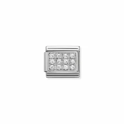 Nomination – Composable CL PAVE in stainless steel, Cubic zirconia and 925 sterling silver White CZ
