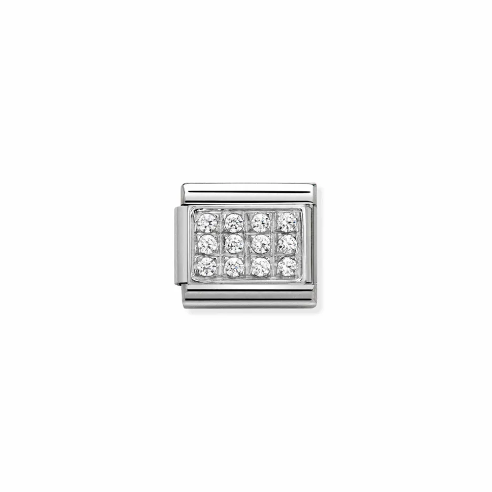 Nomination – Composable CL PAVE in stainless steel, Cubic zirconia and 925 sterling silver White CZ