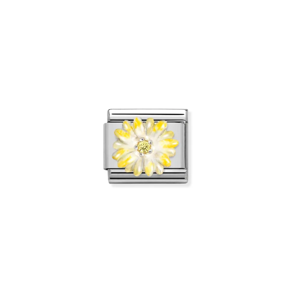 Nomination – Composable CL SIMBOLS stainless steel, enamel, Cub. Zirc and 925 sterling silver YELLOW flower