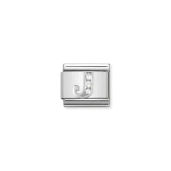 Nomination – Composable Classic ALPHABETH stainless steel, Cub. zirc and 925 sterling silver J