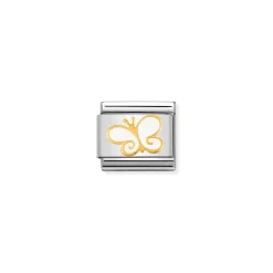 Nomination – Composable Classic NATURA in stainless steel with enamel and 18k gold (03_Butterfly)