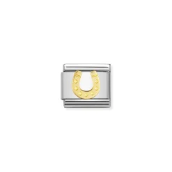 Nomination – COMPOSABLE Classic GOOD LUCK in stainless steel with 18k gold (11_Danish horseshoe)