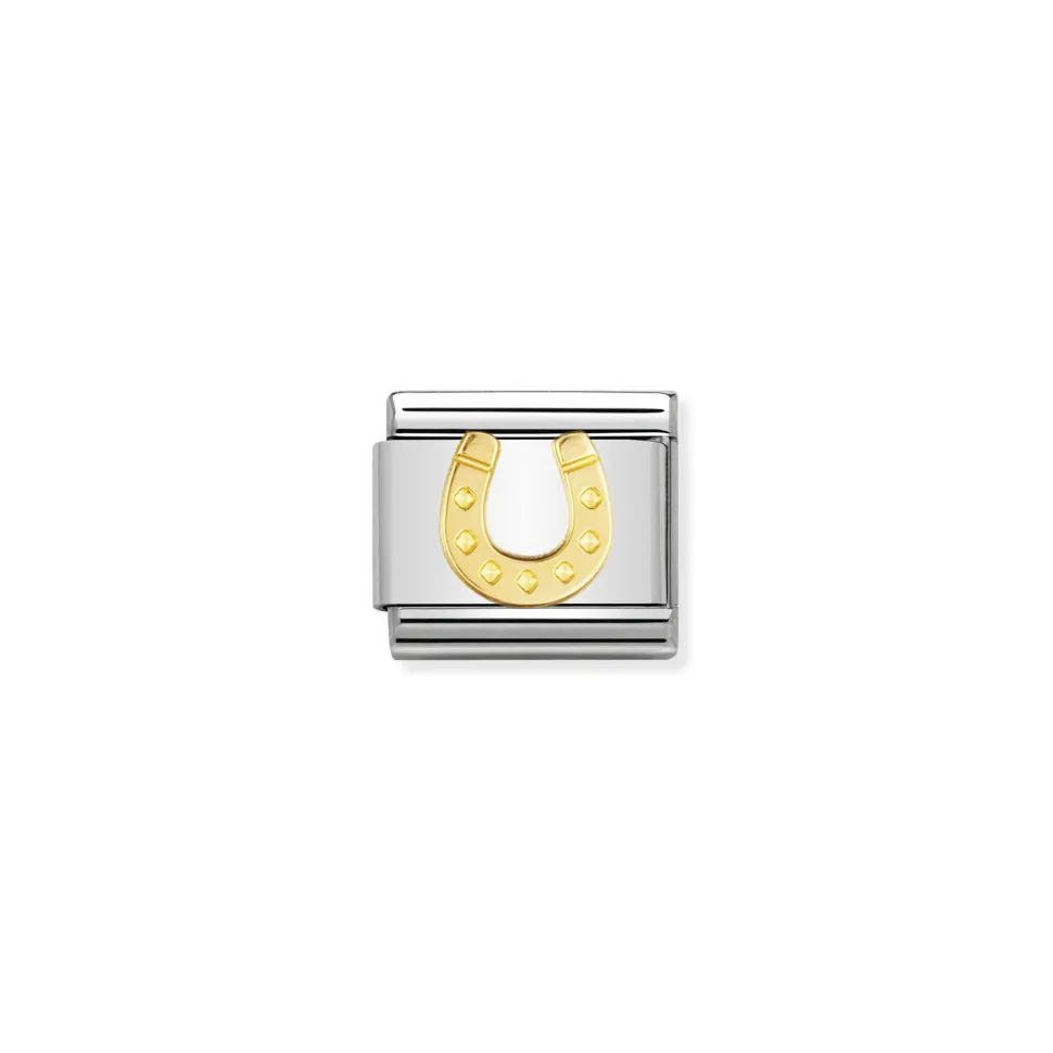 Nomination – COMPOSABLE Classic GOOD LUCK in stainless steel with 18k gold (11_Danish horseshoe)