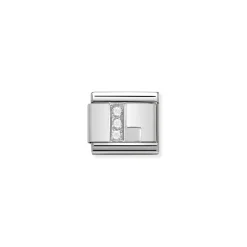 Nomination – Composable Classic ALPHABETH stainless steel, Cub. zirc and 925 sterling silver L