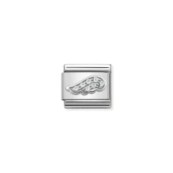 Nomination – Composable CL SYMBOLS steel , Cubic zirconia and 925 sterling silver WHITE wing