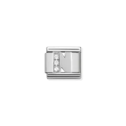 Nomination – Composable Classic ALPHABETH stainless steel, Cub. zirc and 925 sterling silver N