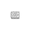 Nomination – Composable CL SYMBOLS steel, Cz and 925 sterling silver RICH (06_WHITE daisy)