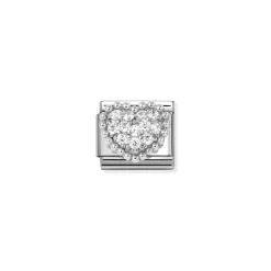 Nomination – Composable CL SYMBOLS steel, Cz and 925 sterling silver RICH (07_WHITE dot heart)