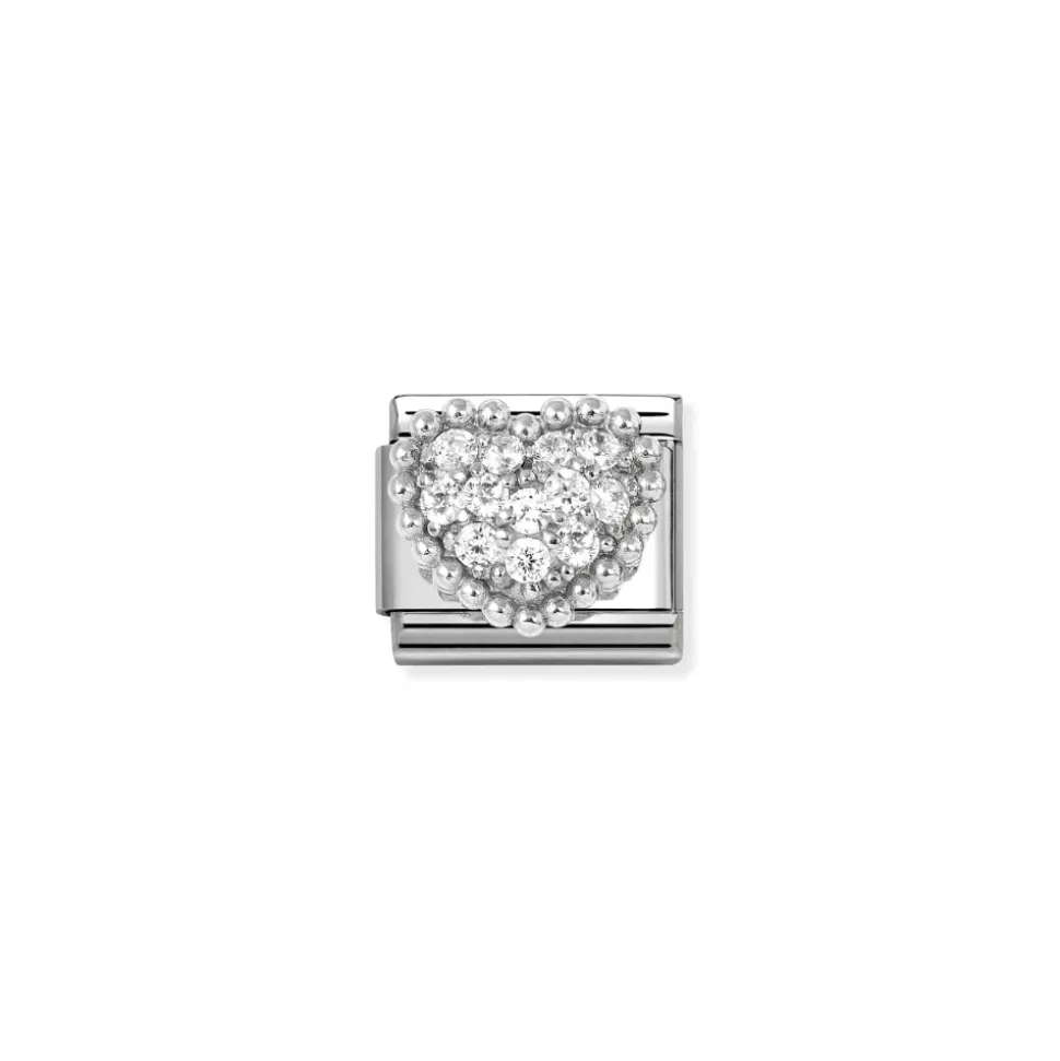 Nomination – Composable CL SYMBOLS steel, Cz and 925 sterling silver RICH (07_WHITE dot heart)