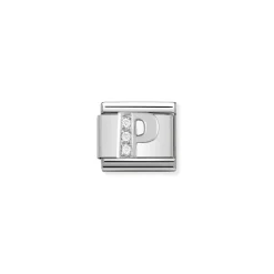 Nomination – Composable Classic ALPHABETH stainless steel, Cub. zirc and 925 sterling silver P