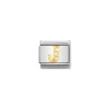 Nomination – COMPOSABLE Classic LETTERS in stainless steel with 18k gold and Cubic Zirconia (10_J)