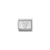 Nomination – Composable Classic ALPHABETH stainless steel, Cub. zirc and 925 sterling silver V
