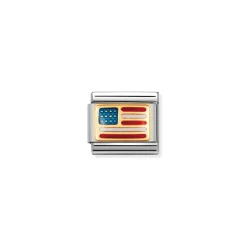 Nomination – COMPOSABLE Classic AMERICA in stainless steel with enamel and 18k gold USA