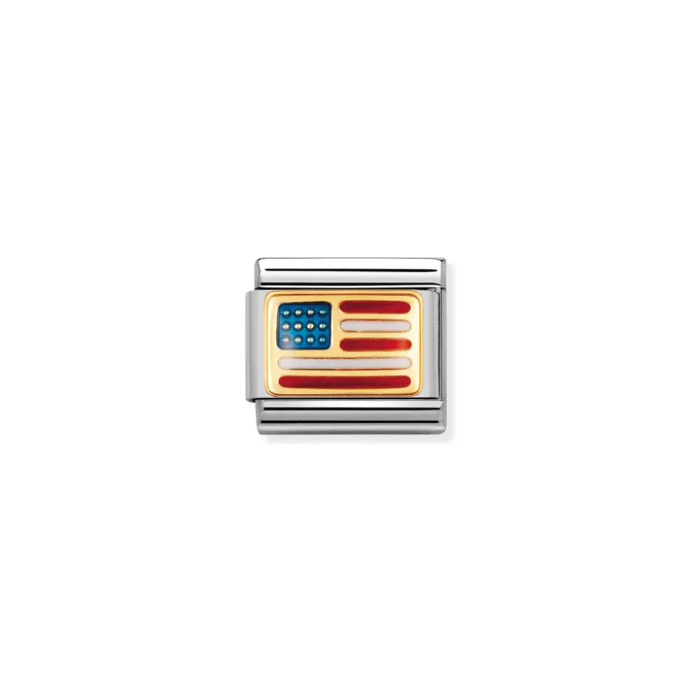 Nomination – COMPOSABLE Classic AMERICA in stainless steel with enamel and 18k gold USA