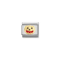 Nomination – COMPOSABLE CLASSIC HALLOWEEN IN STAINLESS STEEL WITH ENAMEL AND 18K GOLD (05_PUMPKIN)
