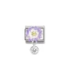 Nomination – Composable Classic CHARMS steel, 925 sterling silver, enamel and cz (12_Lilac daisy with roundel)