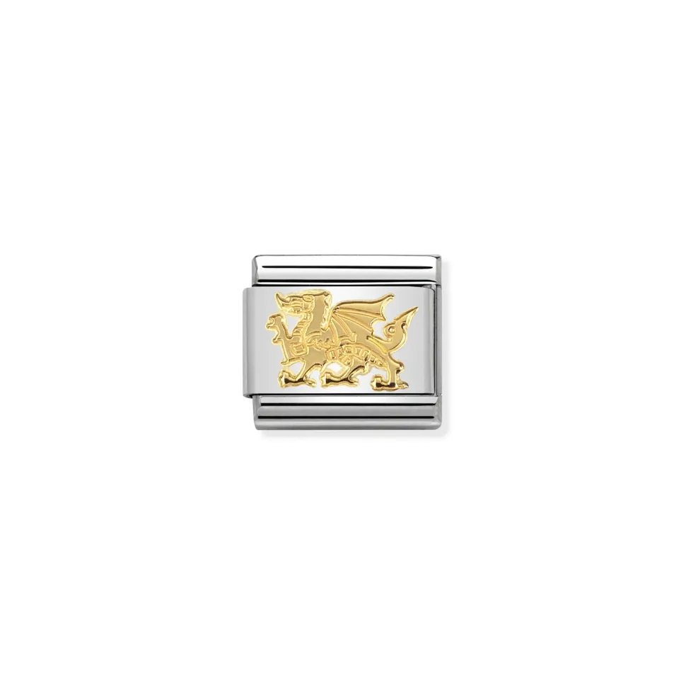 Nomination – COMPOSABLE CLASSIC ANIMALS (EARTH) IN STAINLESS STEEL WITH 18K GOLD (31_DRAGON)