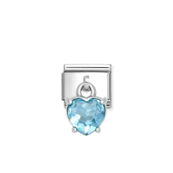Nomination – Composable Classic CHARMS CUBIC ZIRCONIA steel, 925 sterling silver (15_Blue heart)