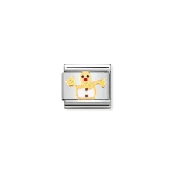 Nomination – COMPOSABLE Classic CHRISTMAS in stainless steel with enamel and 18k gold (04_Snowman)