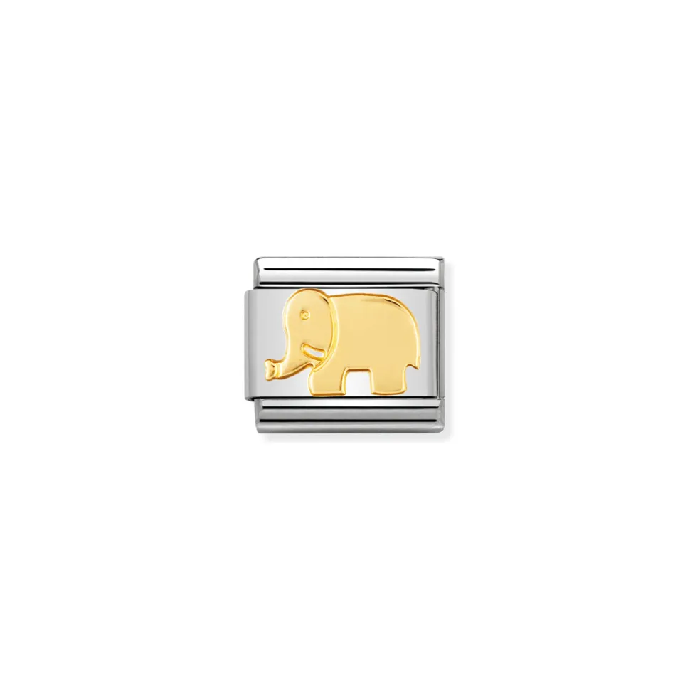 Nomination – COMPOSABLE Classic ANIMALS (EARTH) in stainless steel with 18k gold Elephant