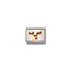 Nomination – COMPOSABLE Classic CHRISTMAS in stainless steel with enamel and 18k gold (08_Reindeer)