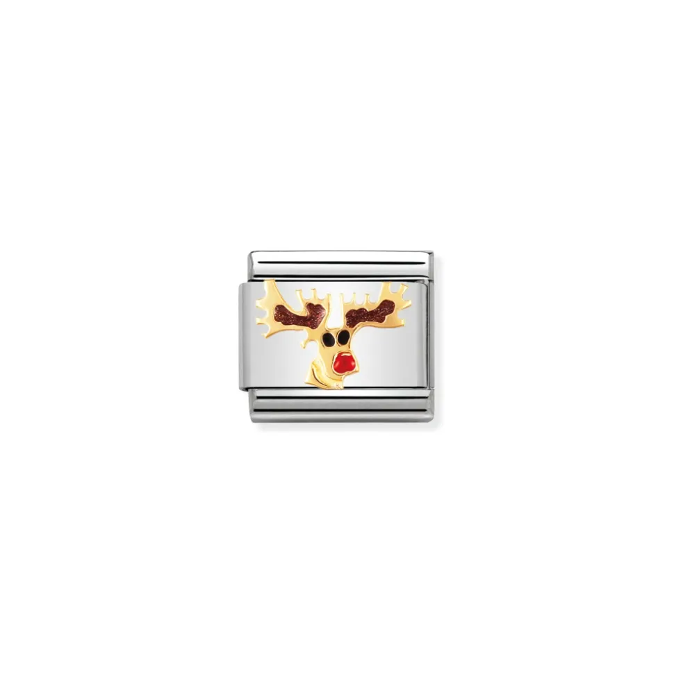 Nomination – COMPOSABLE Classic CHRISTMAS in stainless steel with enamel and 18k gold (08_Reindeer)