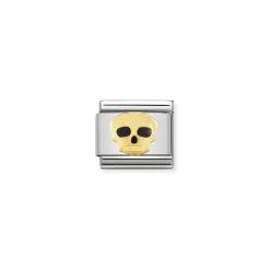 Nomination – COMPOSABLE CLASSIC HALLOWEEN IN STAINLESS STEEL WITH ENAMEL AND 18K GOLD (08_SKULL)