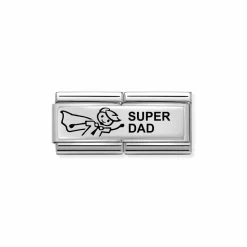 Nomination – Composable Classic DOUBLE ENGRAVED steel and 925 sterling silver CUSTOM (39_Super Dad)