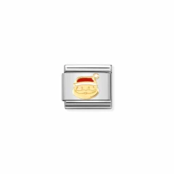 Nomination – COMPOSABLE Classic CHRISTMAS in stainless steel with enamel and 18k gold (24_Face of Santa Claus)
