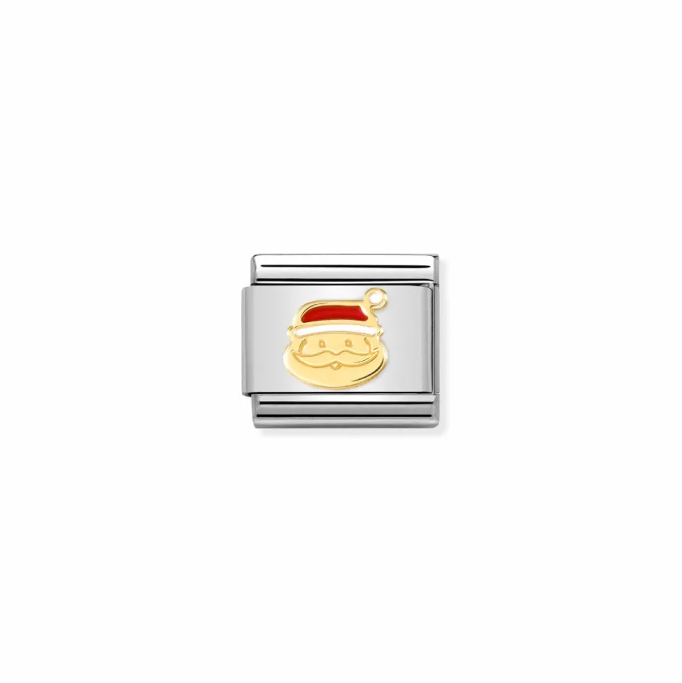 Nomination – COMPOSABLE Classic CHRISTMAS in stainless steel with enamel and 18k gold (24_Face of Santa Claus)
