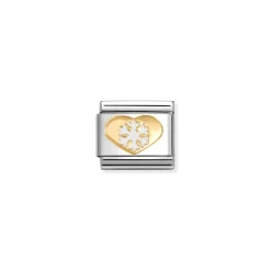 Nomination – COMPOSABLE Classic CHRISTMAS in stainless steel with enamel and 18k gold (26_Heart with snowflake)