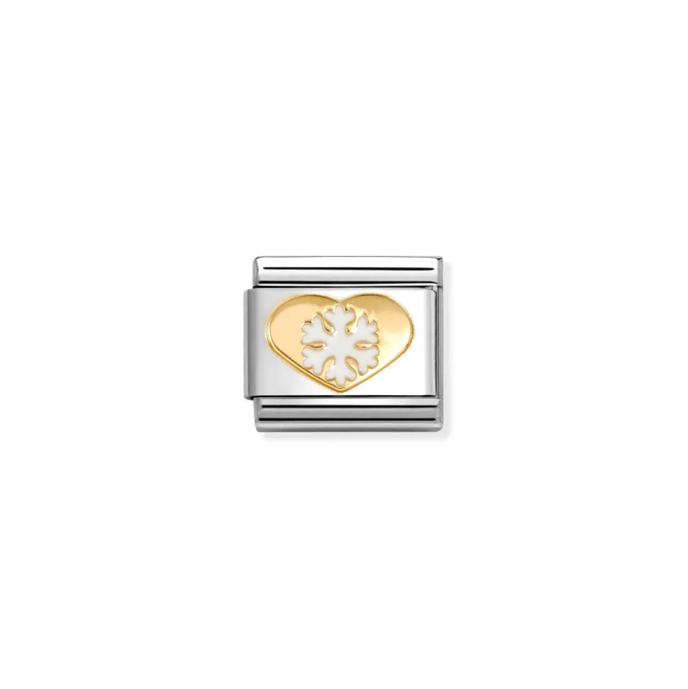 Nomination – COMPOSABLE Classic CHRISTMAS in stainless steel with enamel and 18k gold (26_Heart with snowflake)