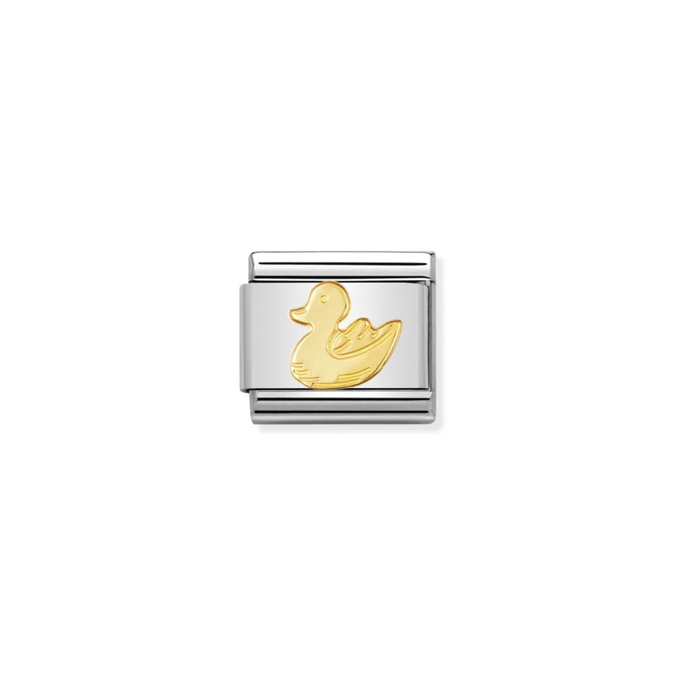 Nomination – COMPOSABLE Classic ANIMALS (WATER) in stainless steel and 18k gold (01_Duck)