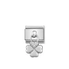 Nomination – Composable Classic CHARMS stainless steel and 925 sterling silver Four Leaf Clover CZ