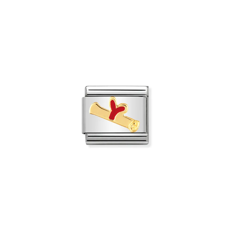 Nomination – COMPOSABLE Classic BACK TO SCHOOL in stainless steel with enamel and 18k Diploma