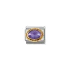 Nomination – COMPOSABLE CLASSIC FACETED Cubic zirconia, stainless steel and 18k gold (001_PURPLE)