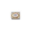 Nomination – COMPOSABLE CLASSIC FACETED Cubic zirconia, stainless steel and 18k gold (010_White)