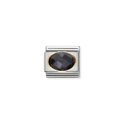 Nomination – COMPOSABLE Classic FACETED CUBIC zirconia, stainless steel and 18k gold Black
