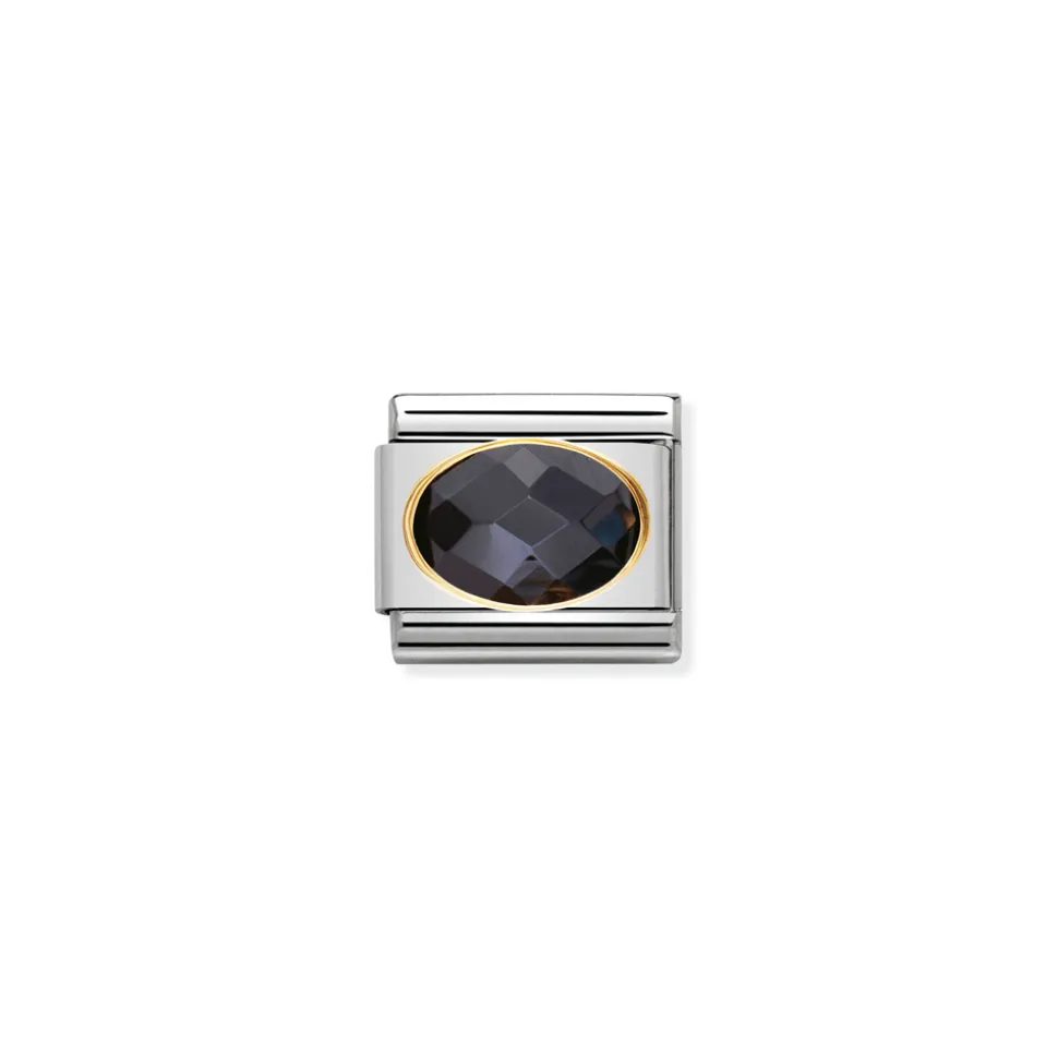 Nomination – COMPOSABLE Classic FACETED CUBIC zirconia, stainless steel and 18k gold Black