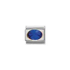 Nomination – COMPOSABLE Classic FACETED CUBIC zirconia, stainless steel and 18k gold BLUE