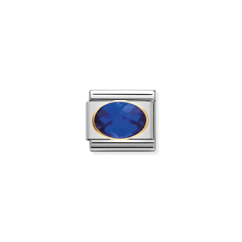 Nomination – COMPOSABLE Classic FACETED CUBIC zirconia, stainless steel and 18k gold BLUE