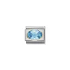 Nomination – COMPOSABLE Classic FACETED CUBIC zirconia, stainless steel and 18k gold LIGHT BLUE
